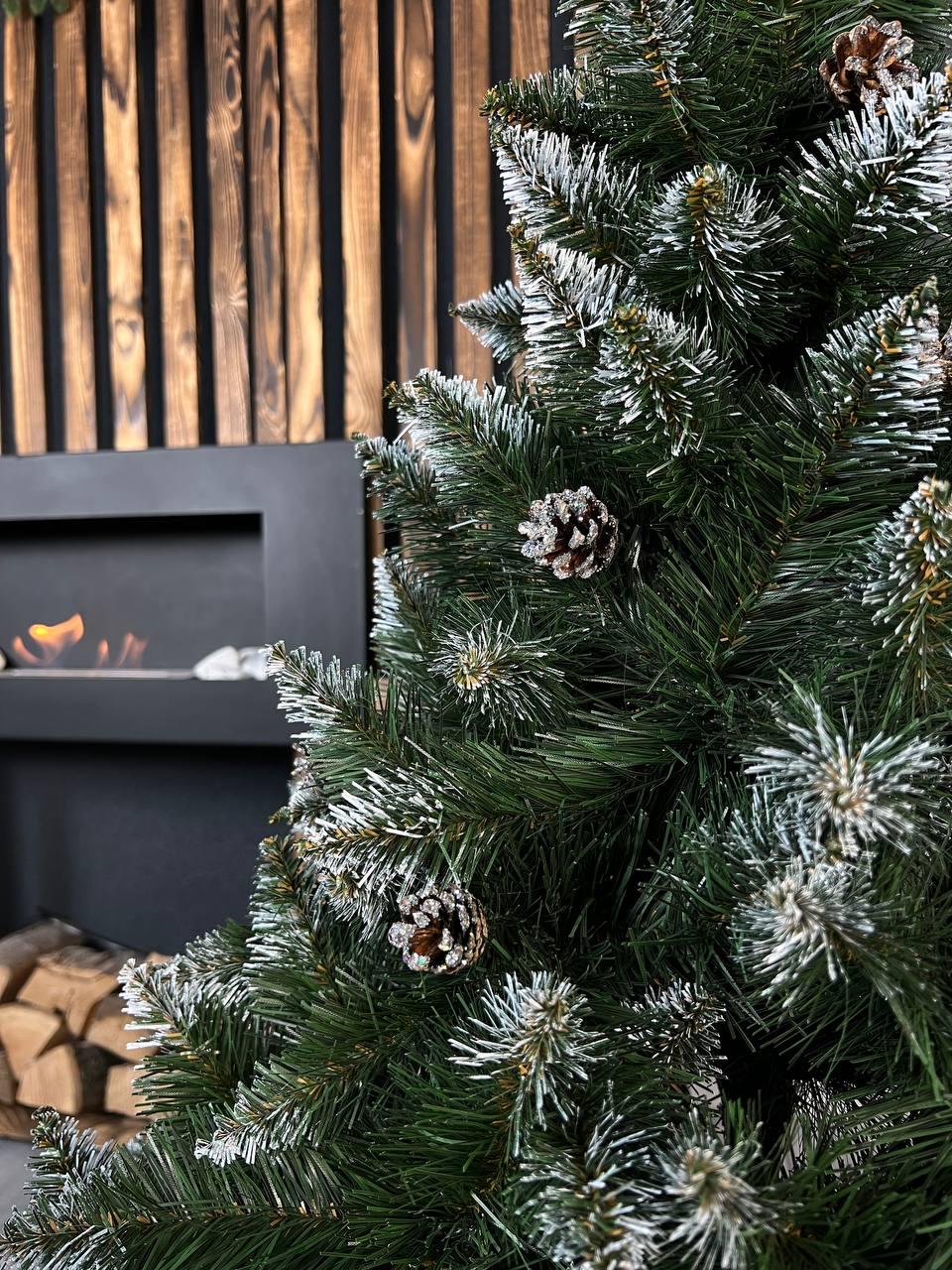 Штучна ялинка засніжена Елітна з шишками 1,3 м Зелений (YNK08164) - фото 4 Штучна ялинка засніжена Елітна з шишками 1,3 м Зелений (YNK08164) - фото 4