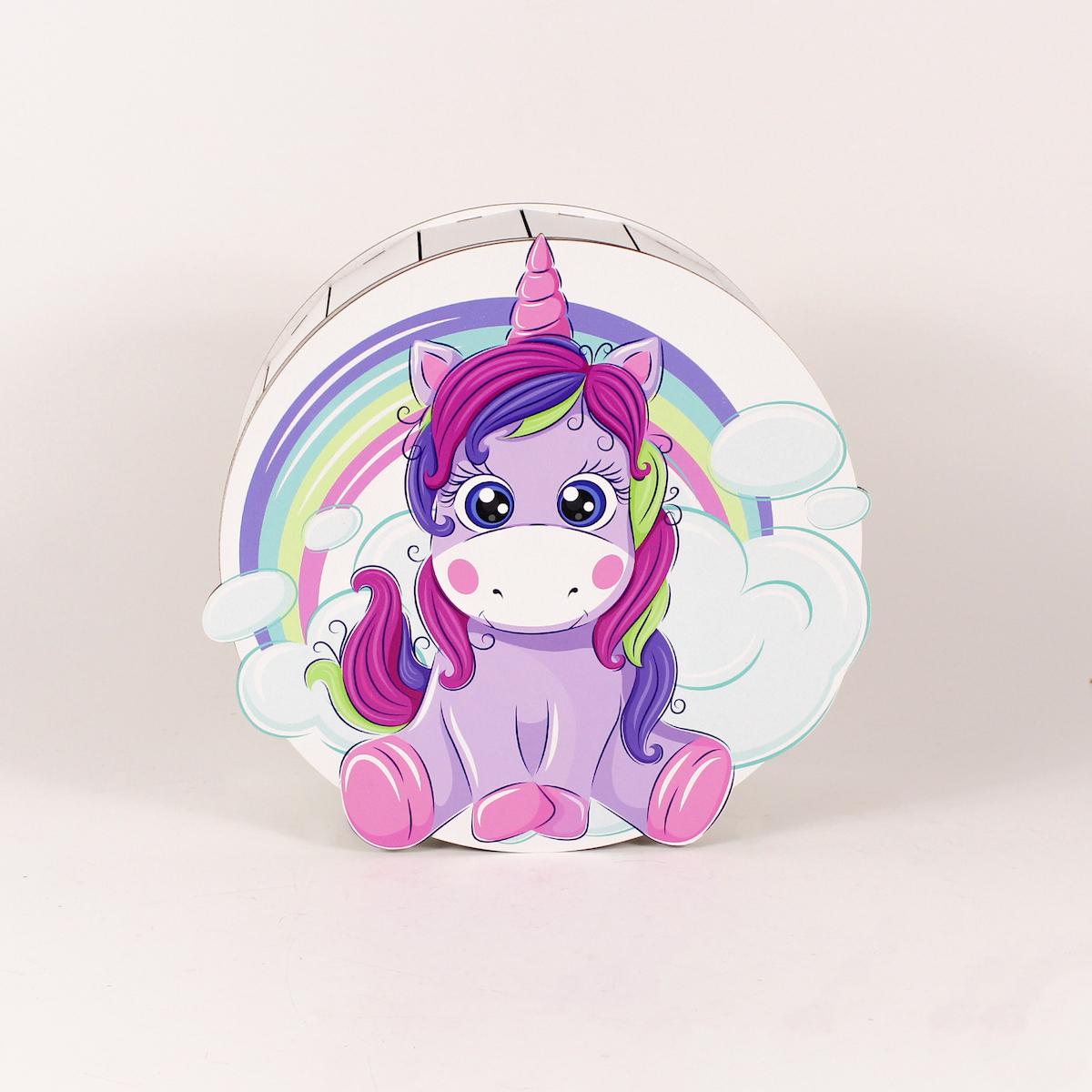 Коробка подарункова кругла "Єдиноріг" Веселка (4368)