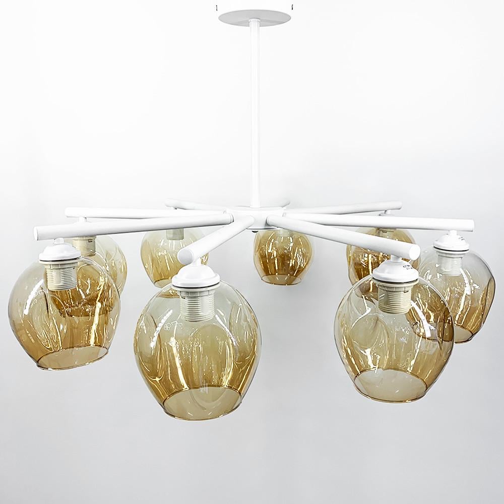 Люстра потолочная на 8 плафонов Белый (K 149/8 WT+BR)