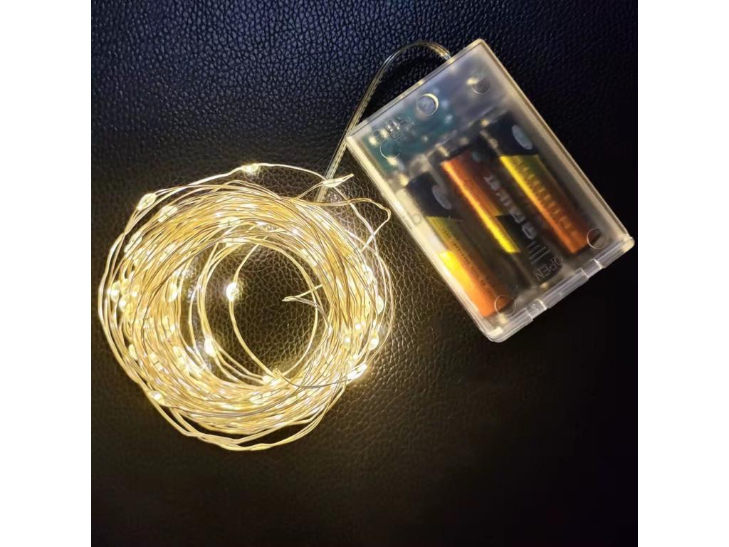 Гірляда Роса 30LED на батарейках 3 м Теплий білий (30105892)