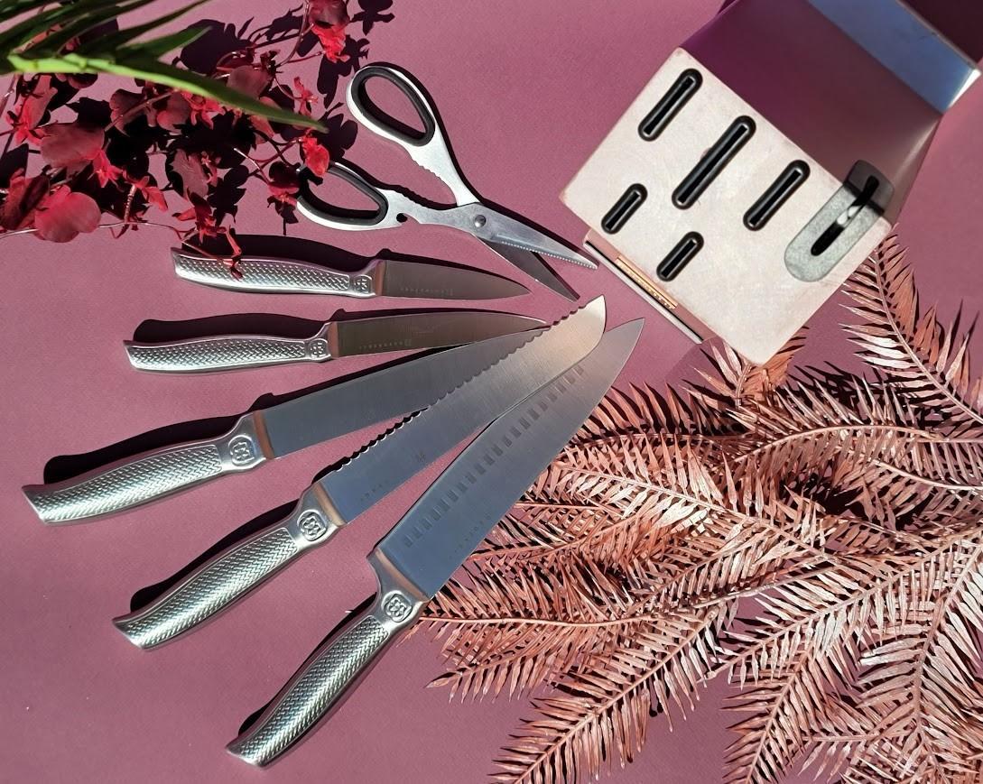 Набор кухонных ножей Edenberg с деревянной подставкой 7 (EB-11023) - фото 4 Набор кухонных ножей Edenberg с деревянной подставкой 7 (EB-11023) - фото 4