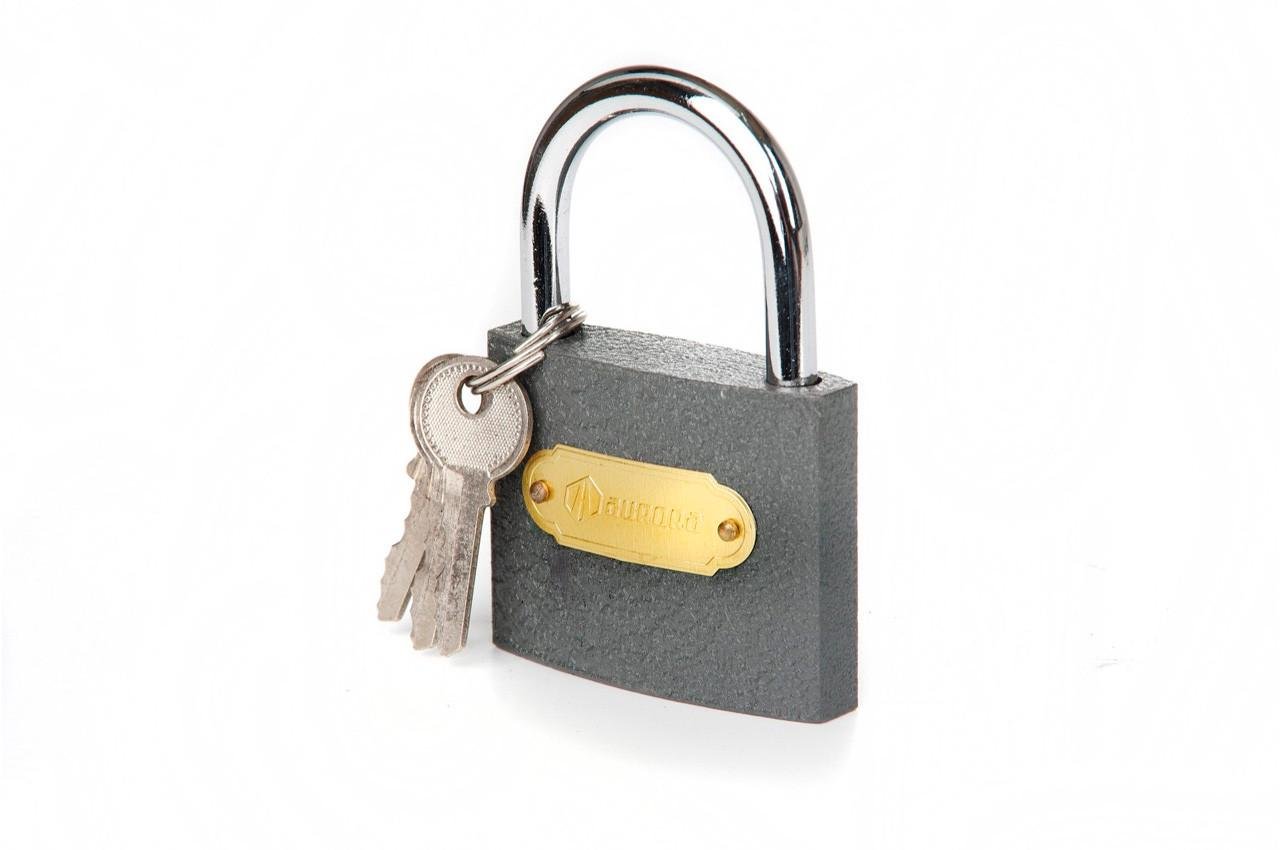 Замок навесной Aurora 70 мм английский Серый (840014)