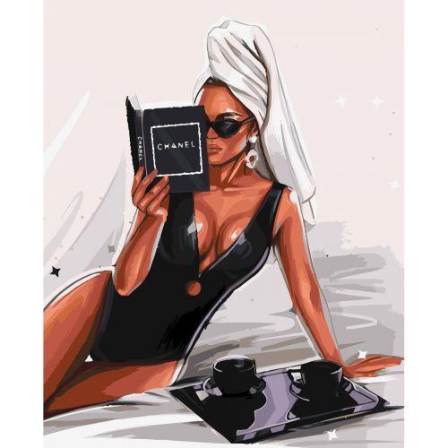 Картина по номерам Оптифрост Гламурная с книгой Шанель 40х50 см (2989042594)