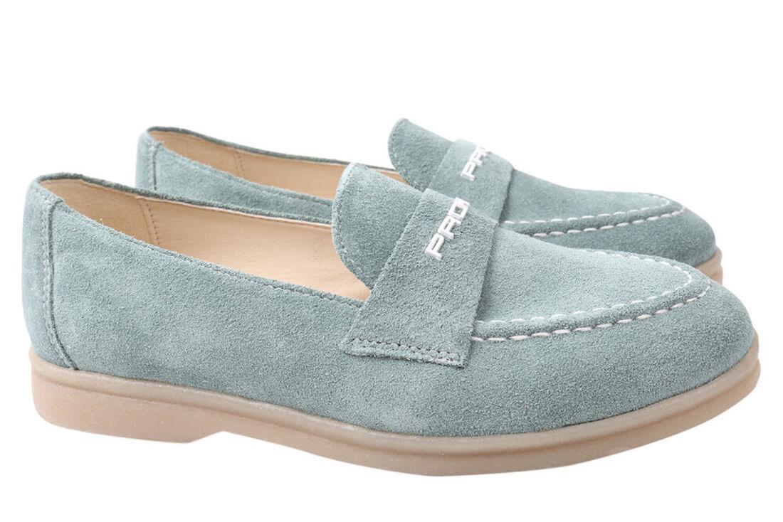 Туфли-лоферы Carlo Pachini женские из замши на низком ходу р. 39 Зеленый (83-21DTC)