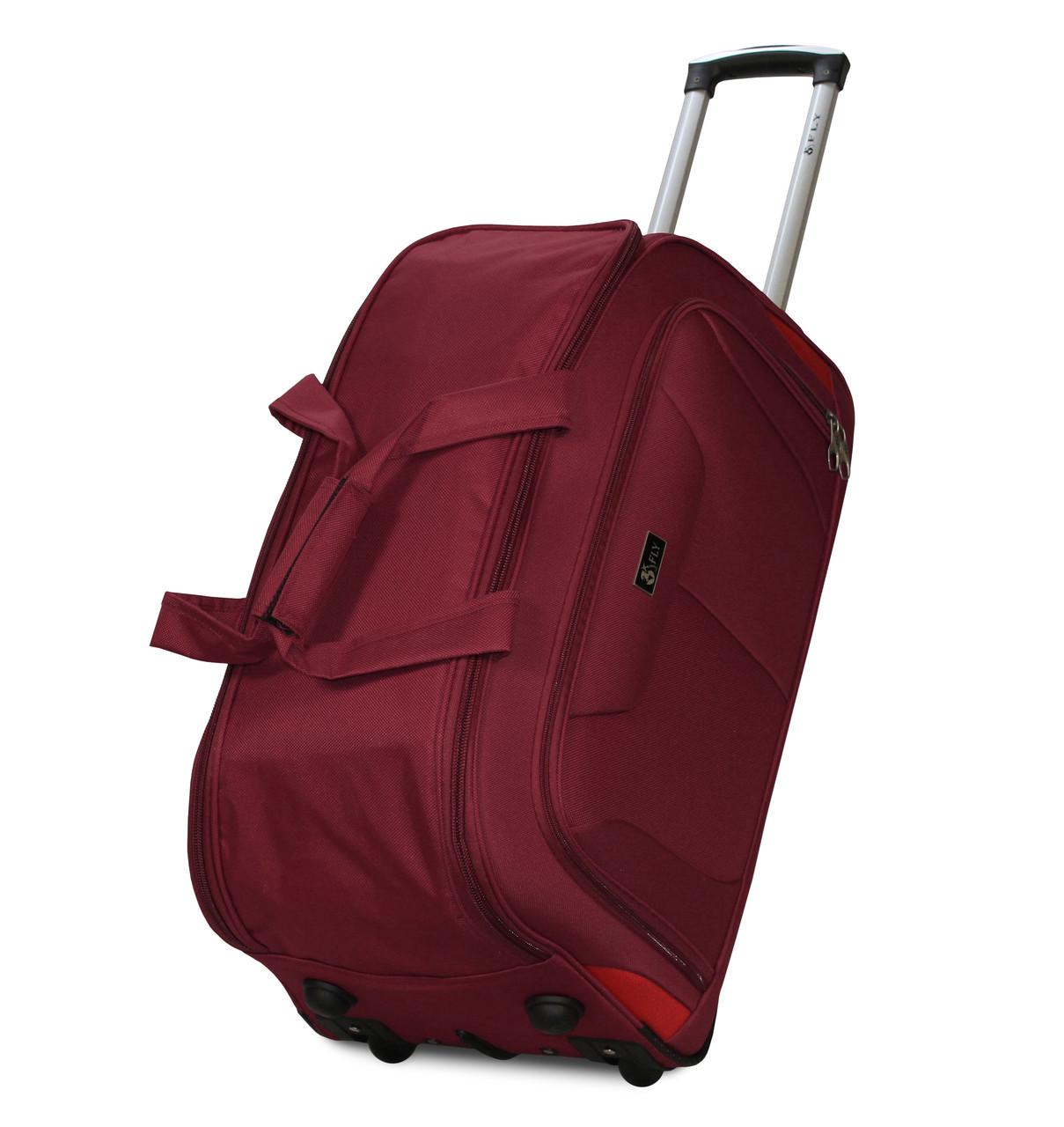 Сумка Fly 2611 на колесах средняя 61x35x32 см 63 л Бордовый