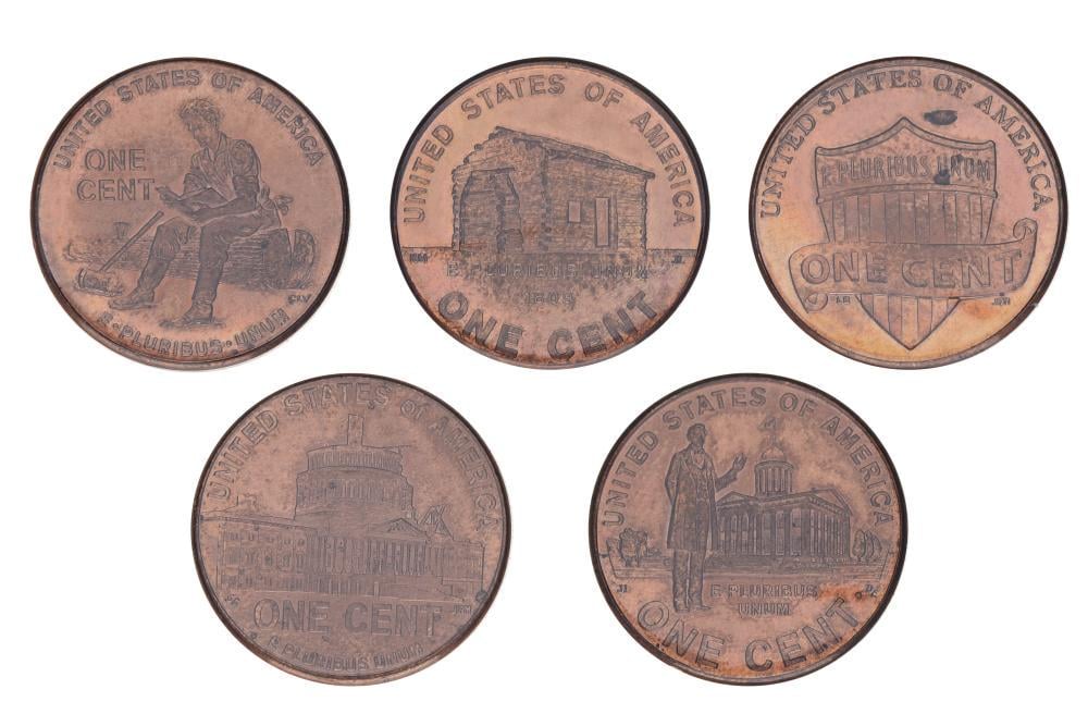 Набор из 5 монет США "2009 UNC 200-летие Авраама Линкольна" (М25425)