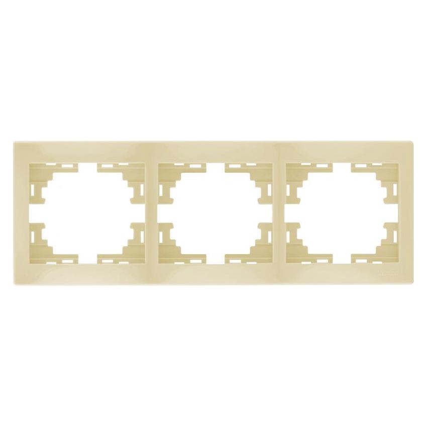 Рамка тримісна Lezard MIRA горизонтальна Кремовий (701-0300-148)