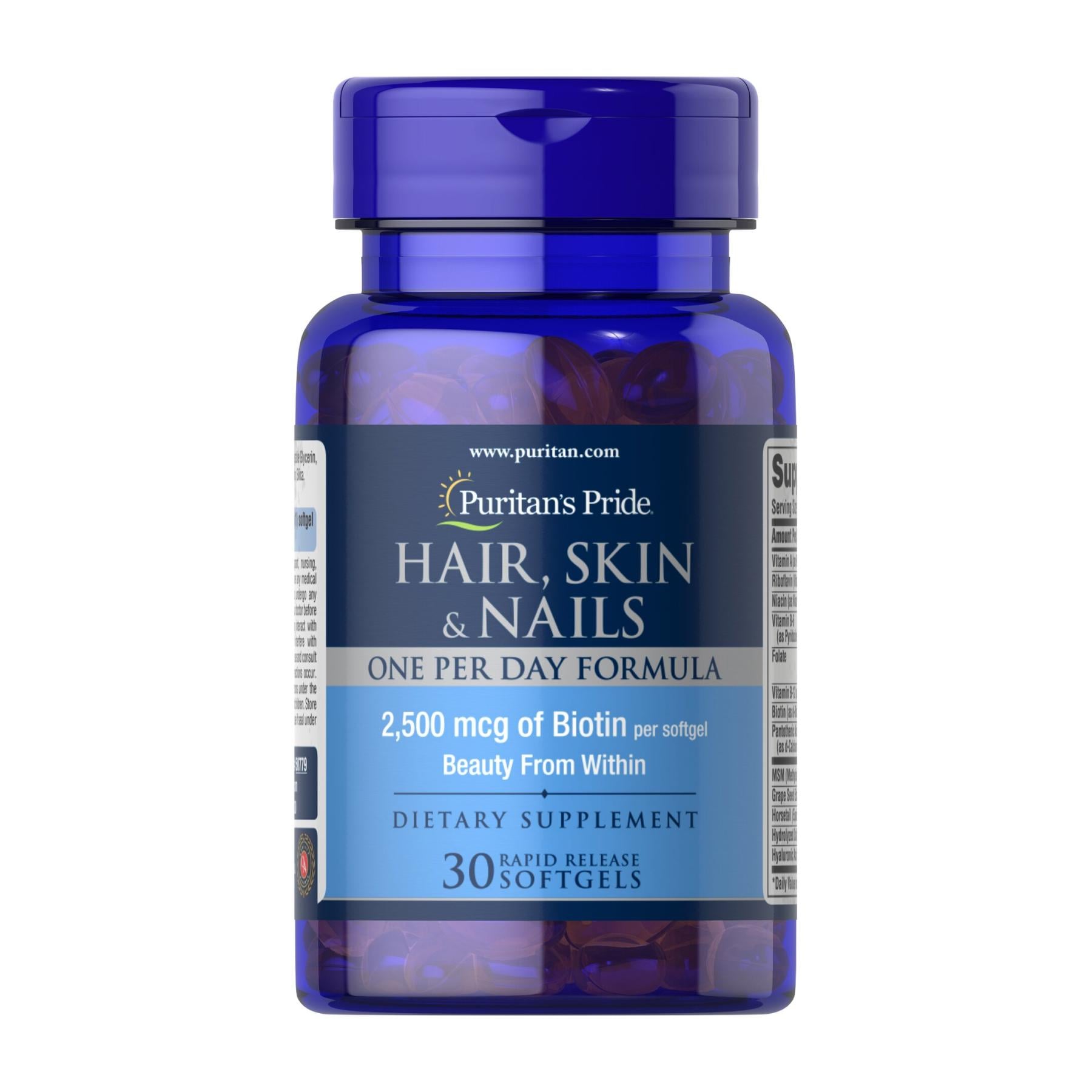 Натуральная добавка Hair Skin Nails 2500 mcg of Biotin 30 Softgels (100-25-8163133-20)