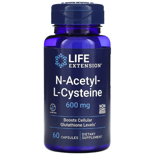 N-ацетил-L-цистеин Life Extension N-Acetyl-L Cysteine NAC 600 мг 60 капс (4344)