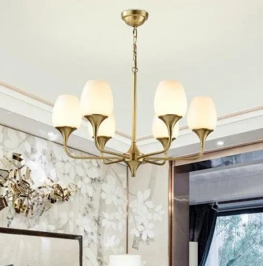 Люстра світлодіодна Жоржина 5035 на 6 плафонів Золотистий