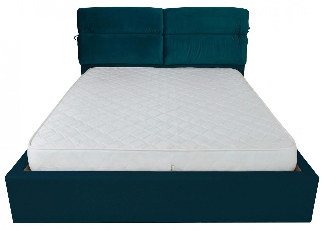 Кровать двуспальная Edinburgh Comfort Missoni 017 с подъемным механизмом и нишей для белья 180х190 см Синий