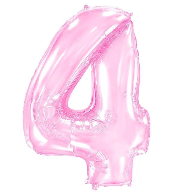 Шарик Цифра 4 100 см Розовый (12360729) - фото 1 Шарик Цифра 4 100 см Розовый (12360729) - фото 1