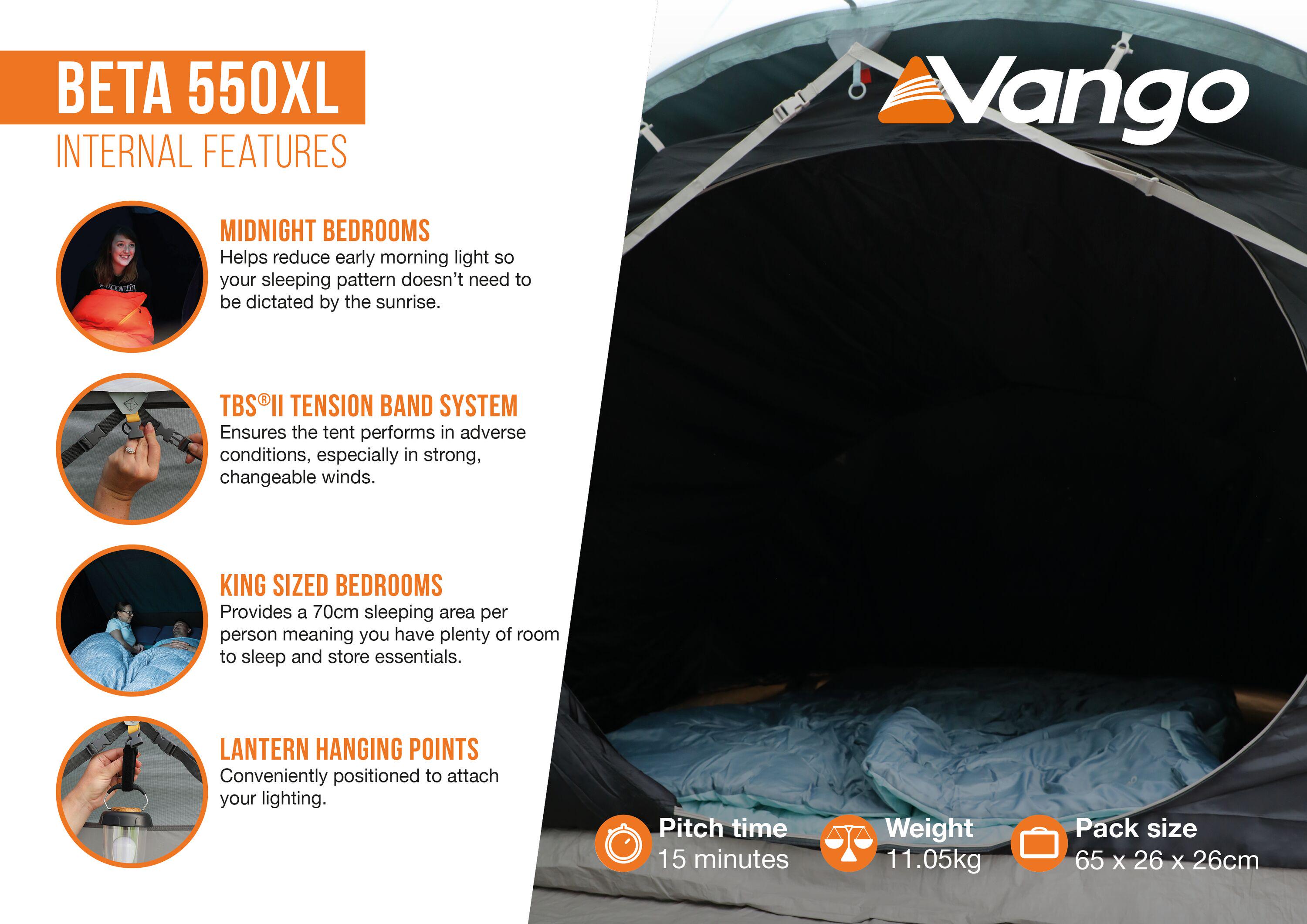 Намет п'ятимісний Vango Beta 550XL Mineral Green (TEUBETA00000002) - фото 18 Намет п'ятимісний Vango Beta 550XL Mineral Green (TEUBETA00000002) - фото 18