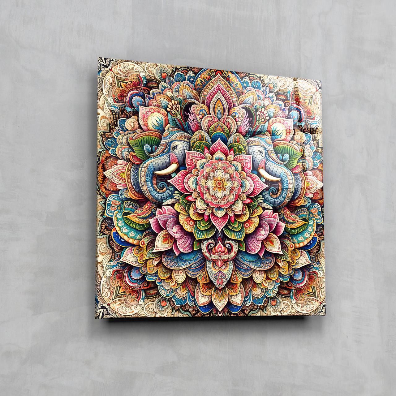 Картина на стекле NovellaPrint Индийский орнамент 90х90 см (568.3)