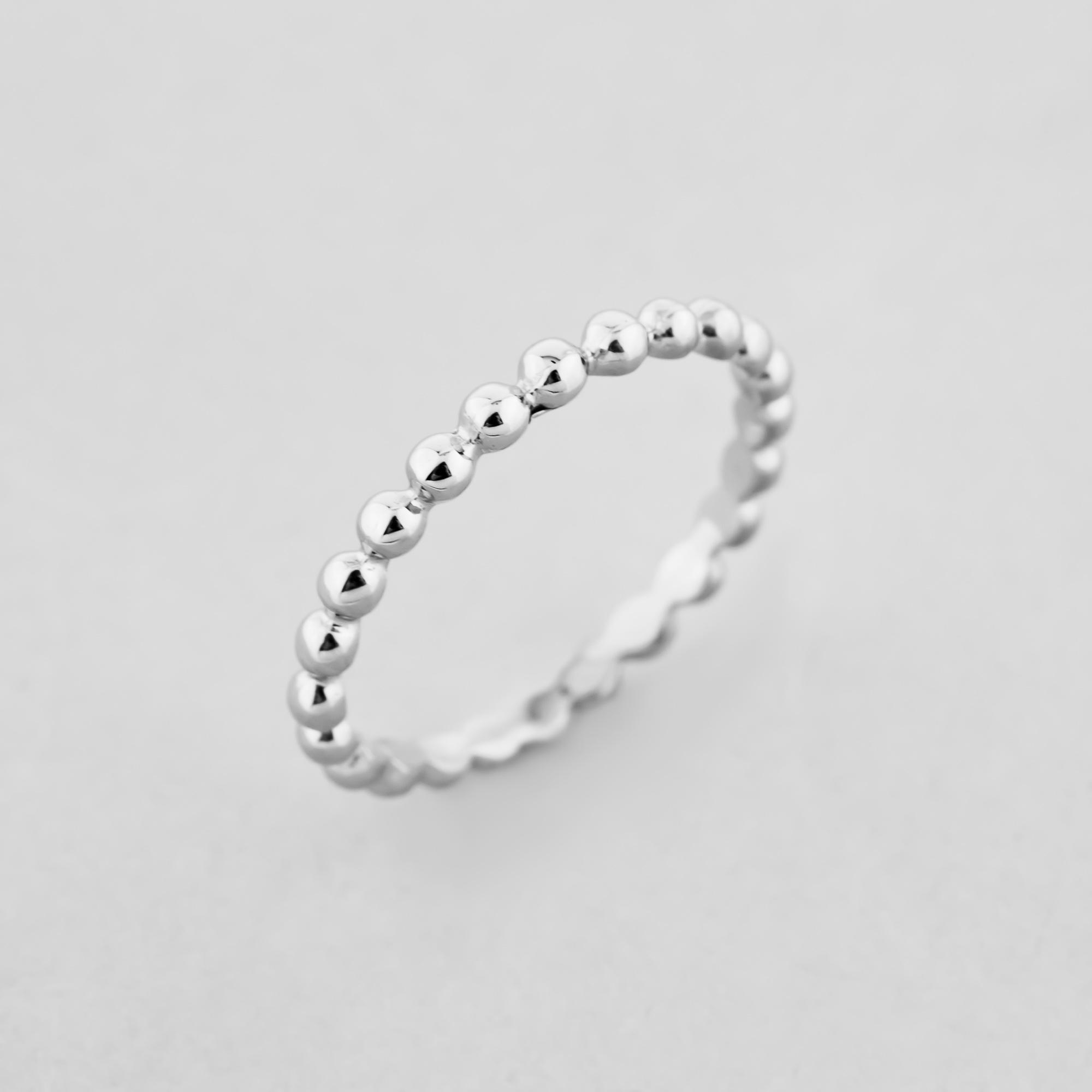 Серебряное кольцо Minimal Взрыв шариков р. 16 (13060)