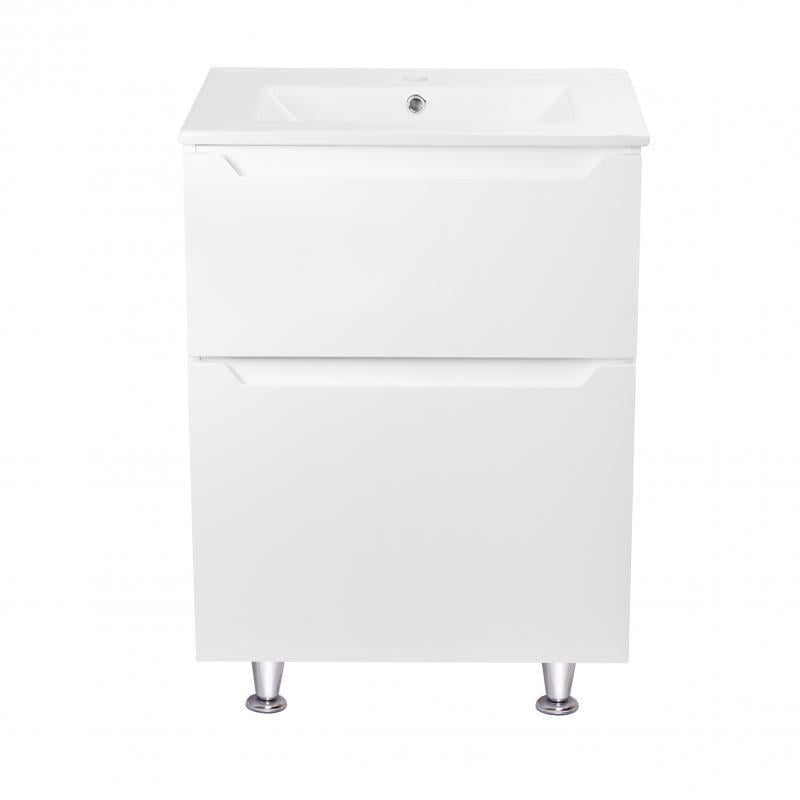 Комплект Q-tap Scorpio 605х825х460 White тумба напольная + раковина врезная QT1471TNВ6013060CW (13749)