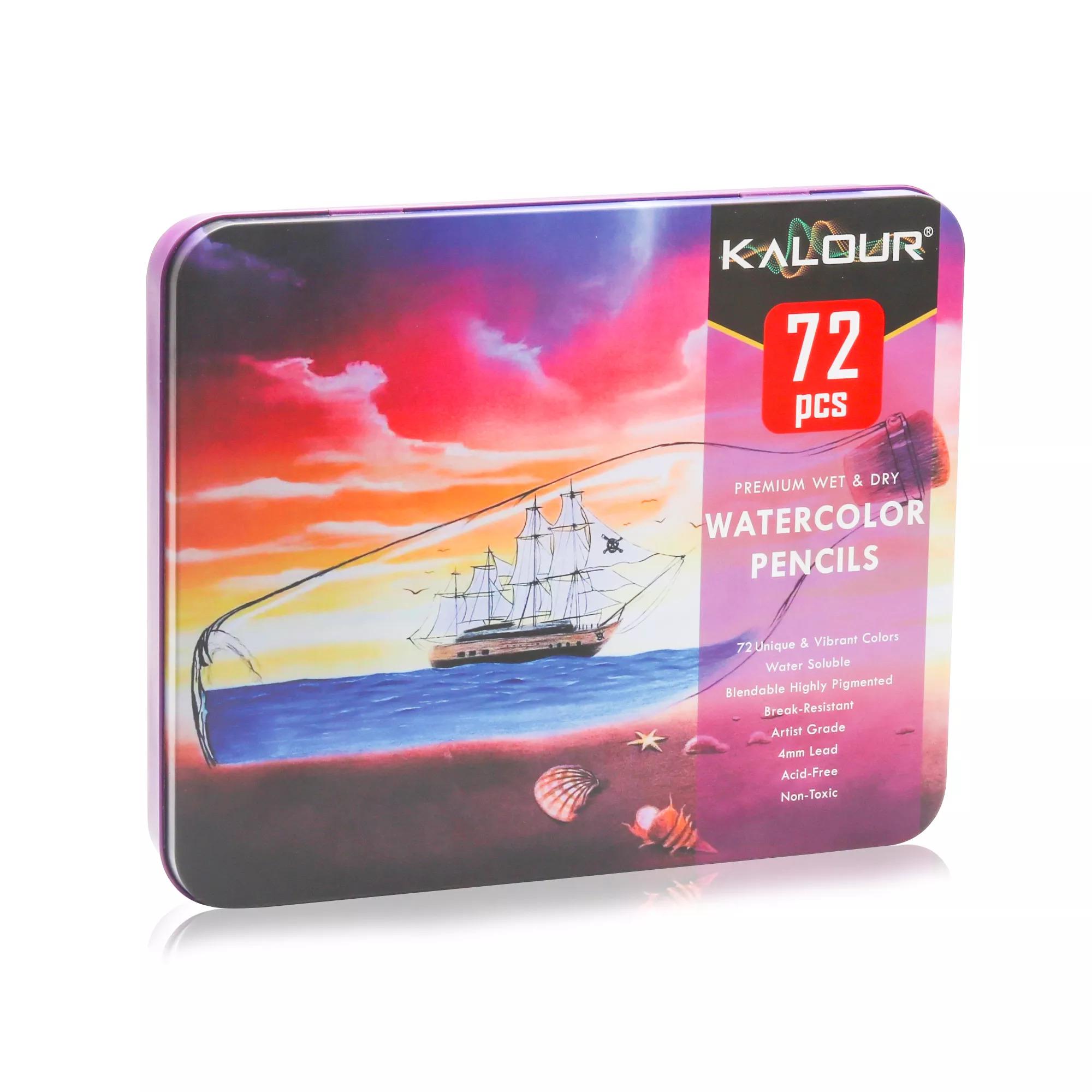 Набір акварельних олівців KALOUR 72 кольори в металевому пеналі (1556) - фото 14 Набір акварельних олівців KALOUR 72 кольори в металевому пеналі (1556) - фото 14