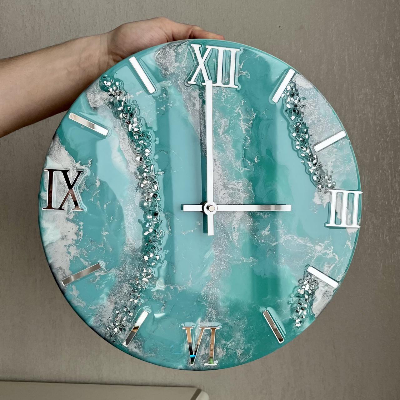 Часы настенные круглые из эпоксидной смолы EPOXY M110 50x50 см