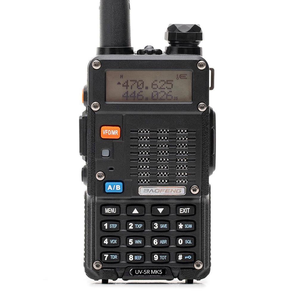 Рация Baofeng UV-5R MK5 UHF/VHF 8 Вт 1800 мАч + кабель Mirkit для программирования + ремешок на шею Mirkit 2 шт. Черный (008130) - фото 4