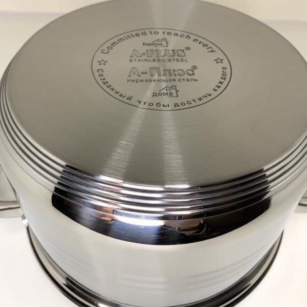 Кастрюля из нержавеющей стали со стеклянной крышкой 10 л ø 28 см - фото 5 Кастрюля из нержавеющей стали со стеклянной крышкой 10 л ø 28 см - фото 5