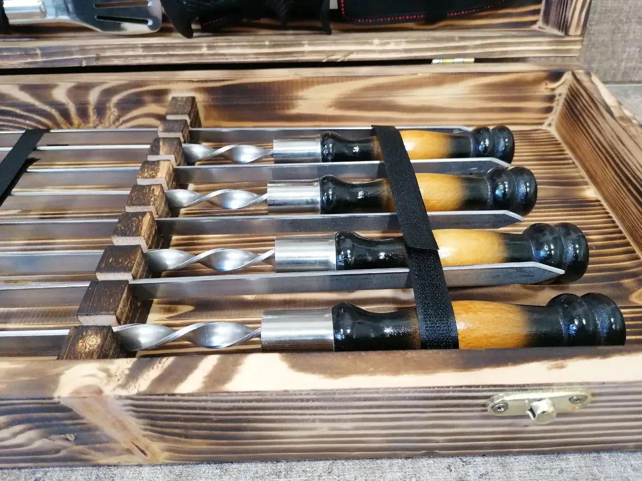 Набір шампурів Профі №25 у кейсі (10644721) - фото 3 Набір шампурів Профі №25 у кейсі (10644721) - фото 3