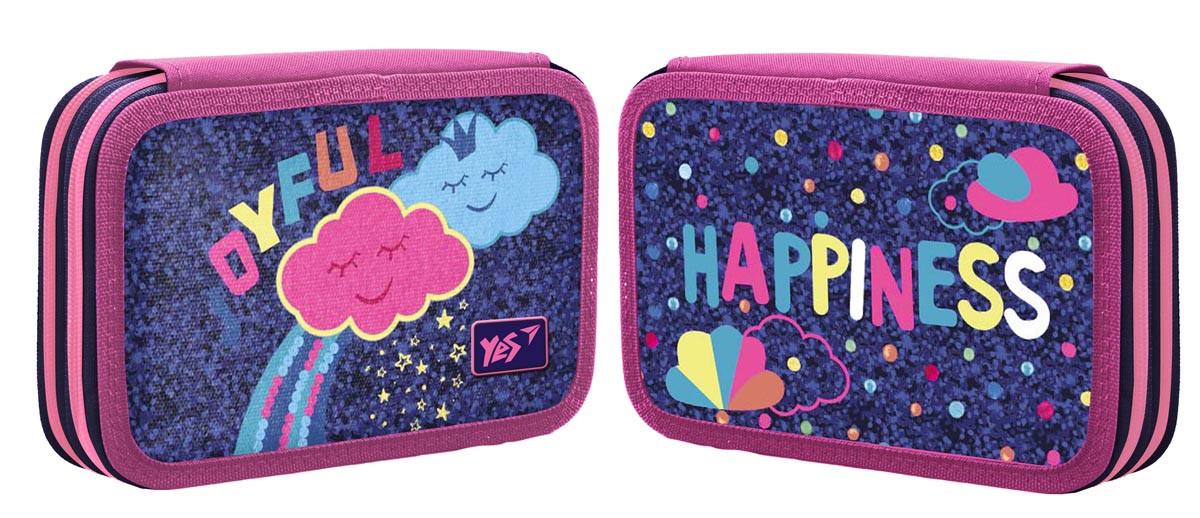 Пенал-книжка твердый Yes двойной HP-01 Happiness Синий (533087)