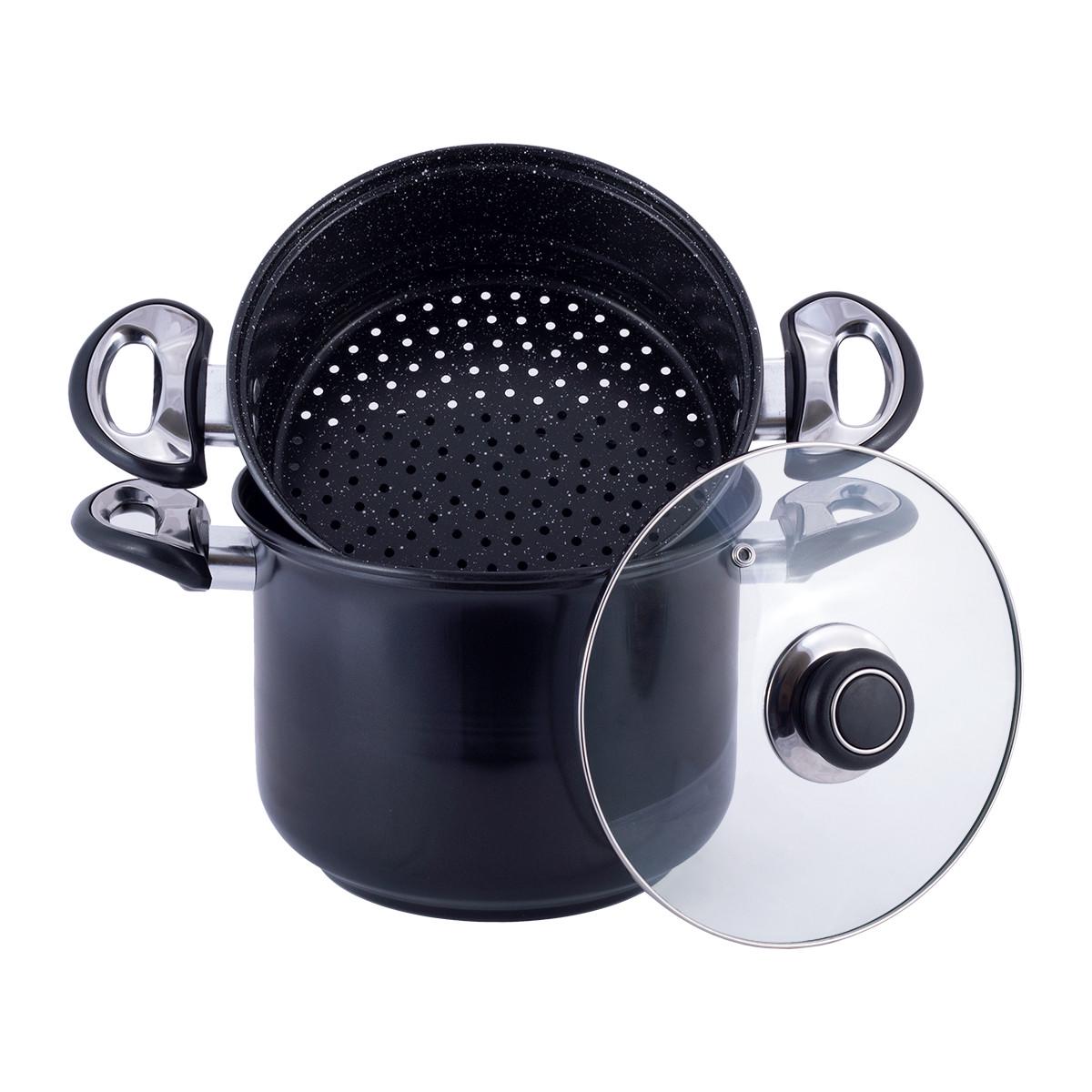 Пароварка Kamille Vizo из углеродистой стали для индукции и газа 2-х уровневая 4 л (КМ 5822)