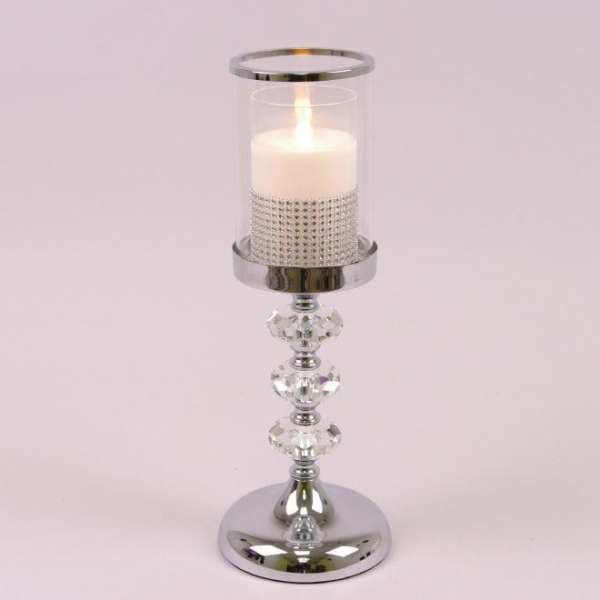 Підсвічник металевий Flora 37 см Срібний (36728) - фото 2