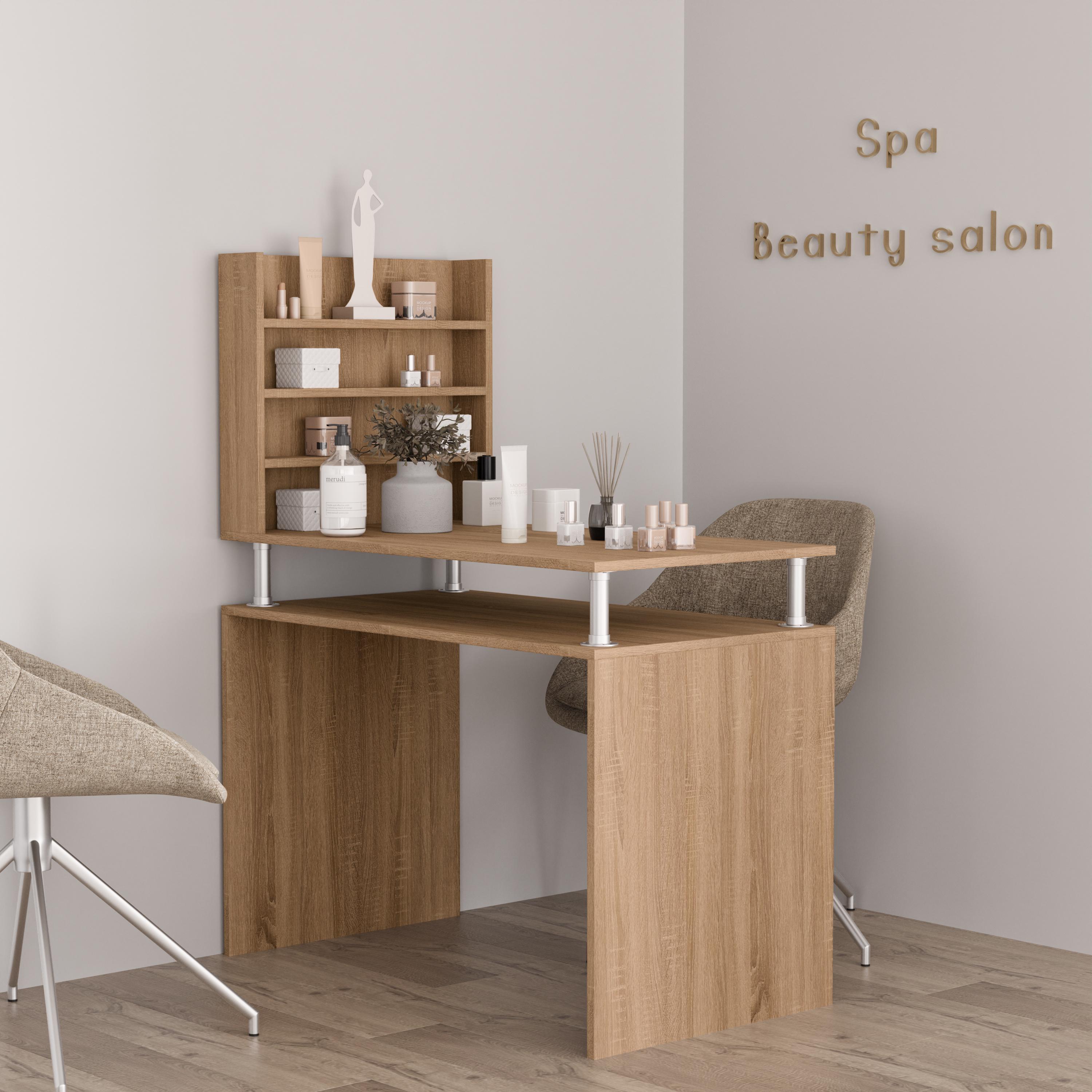 Стіл косметичний з полицями MNK-04 1000х550х1280 мм Дуб Сонома