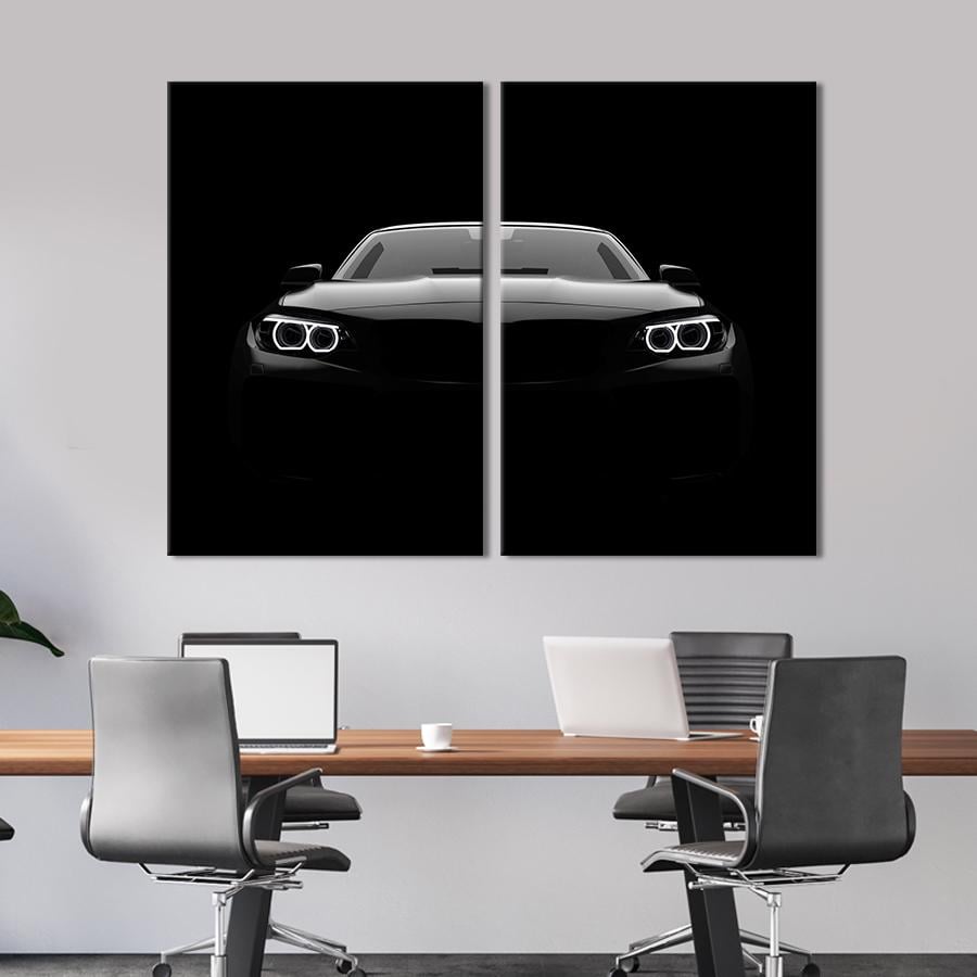 Картина на холсте Загадочный чёрный автомобиль 71x51 см (1323-2)