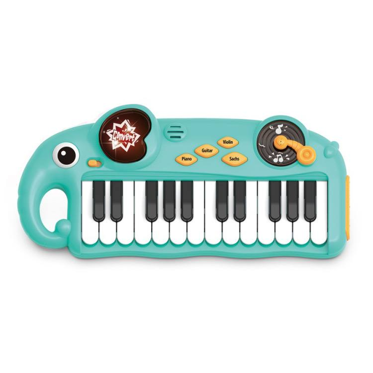 Дитячий музичний синтезатор Fun Game з підсвіткою 885В слоник Зелений (2444795253)