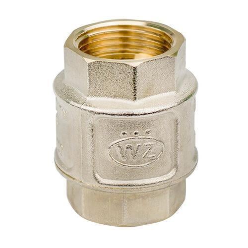 Клапан обратный Wezer DN25 1" с латунным штоком Никель (1644905965)