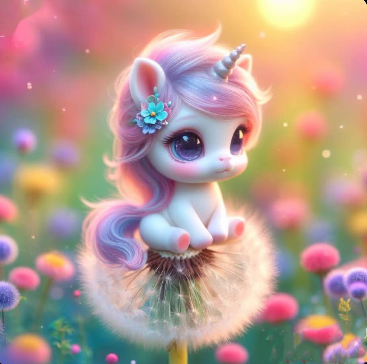 Алмазная мозаика Dream toys Единорожка на одуванчике 20х20 см (S10362)