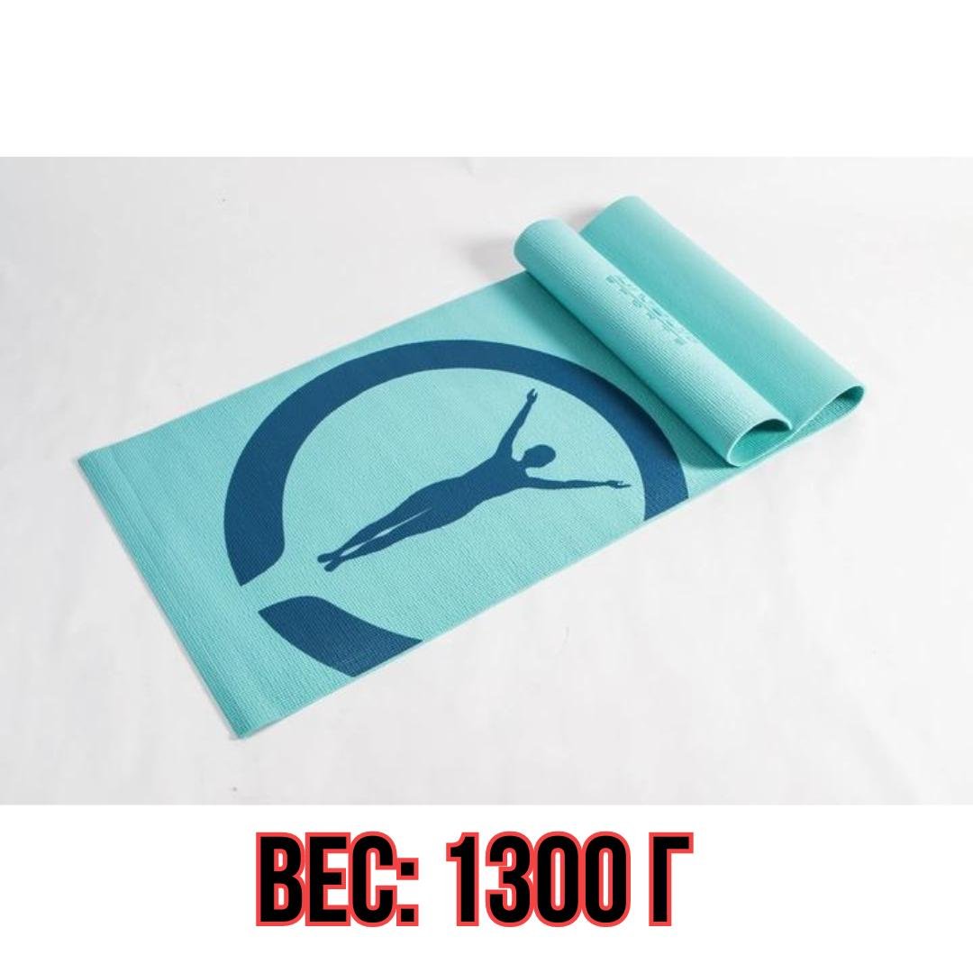 Комплект-килимок для йоги із сумкою LiveUp Printed Yoga MAT/BAG 173х61х0,6 см Блакитний (NIA61) - фото 8