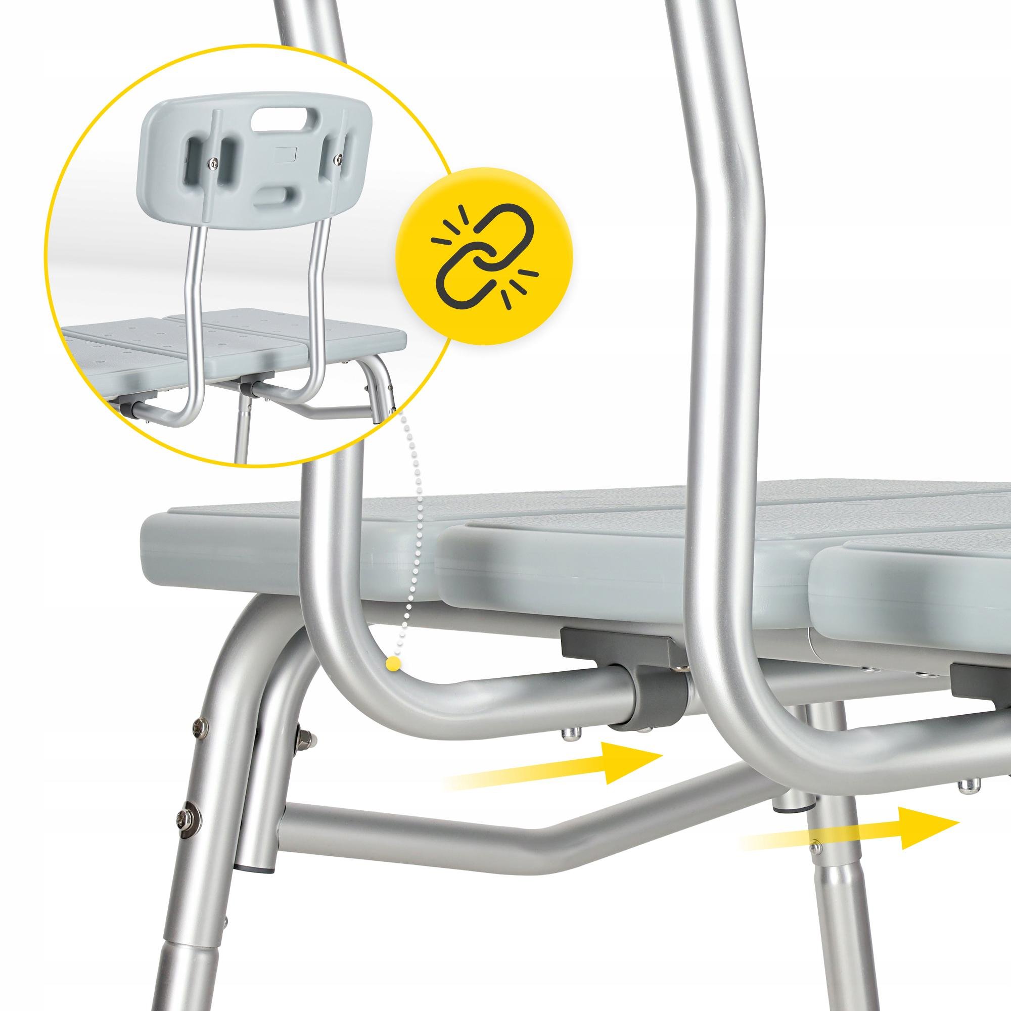 Кресло для ванной и душа 4fizjo широкое/регулируемое/со спинкой и опорой Grey (P-5905973406536) - фото 6 Кресло для ванной и душа 4fizjo широкое/регулируемое/со спинкой и опорой Grey (P-5905973406536) - фото 6