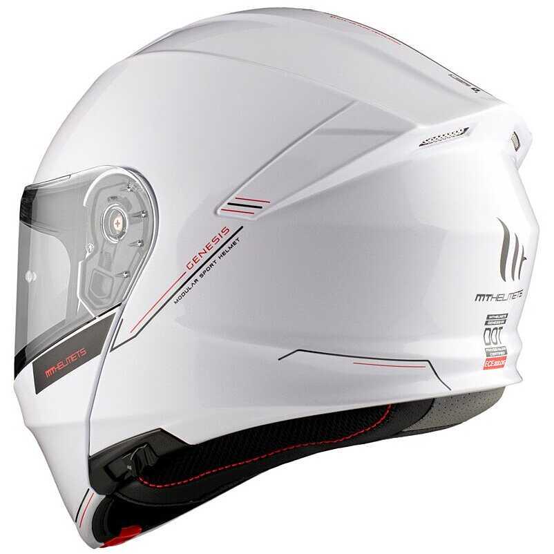 Мотошлем MT HELMETS Genesis SV A0 M Gloss White (29176) - фото 3