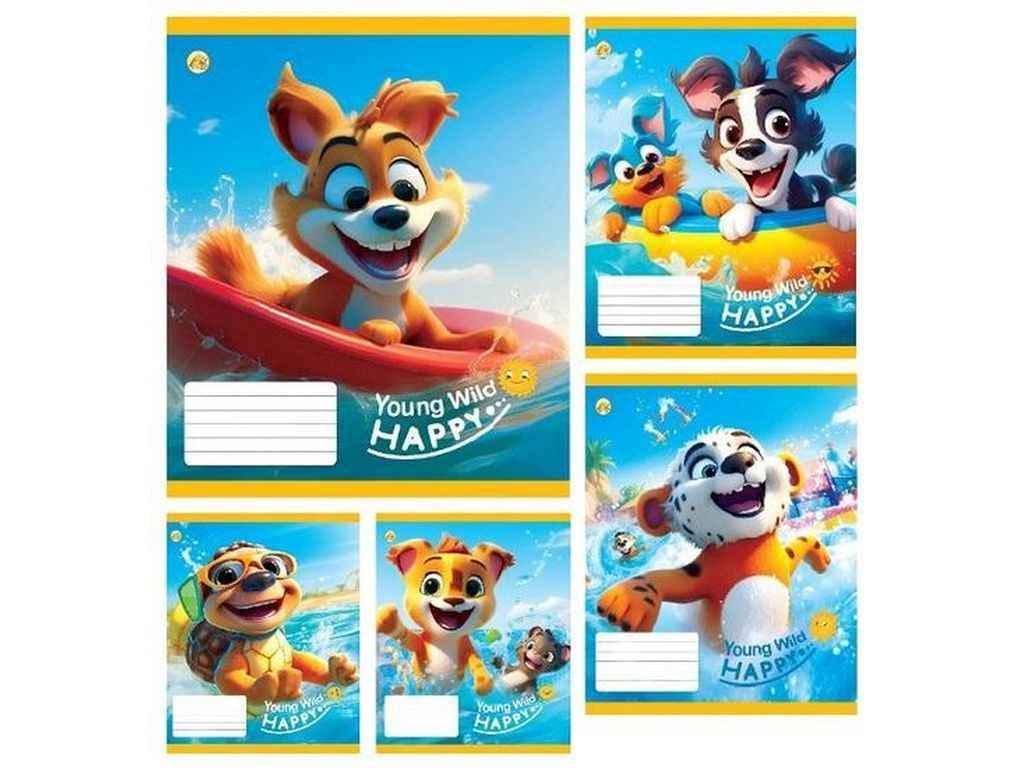 Тетрадь в клетку Тетрада 12 л. 25 шт. твердая 41110 Счастливые друзья (1064056)