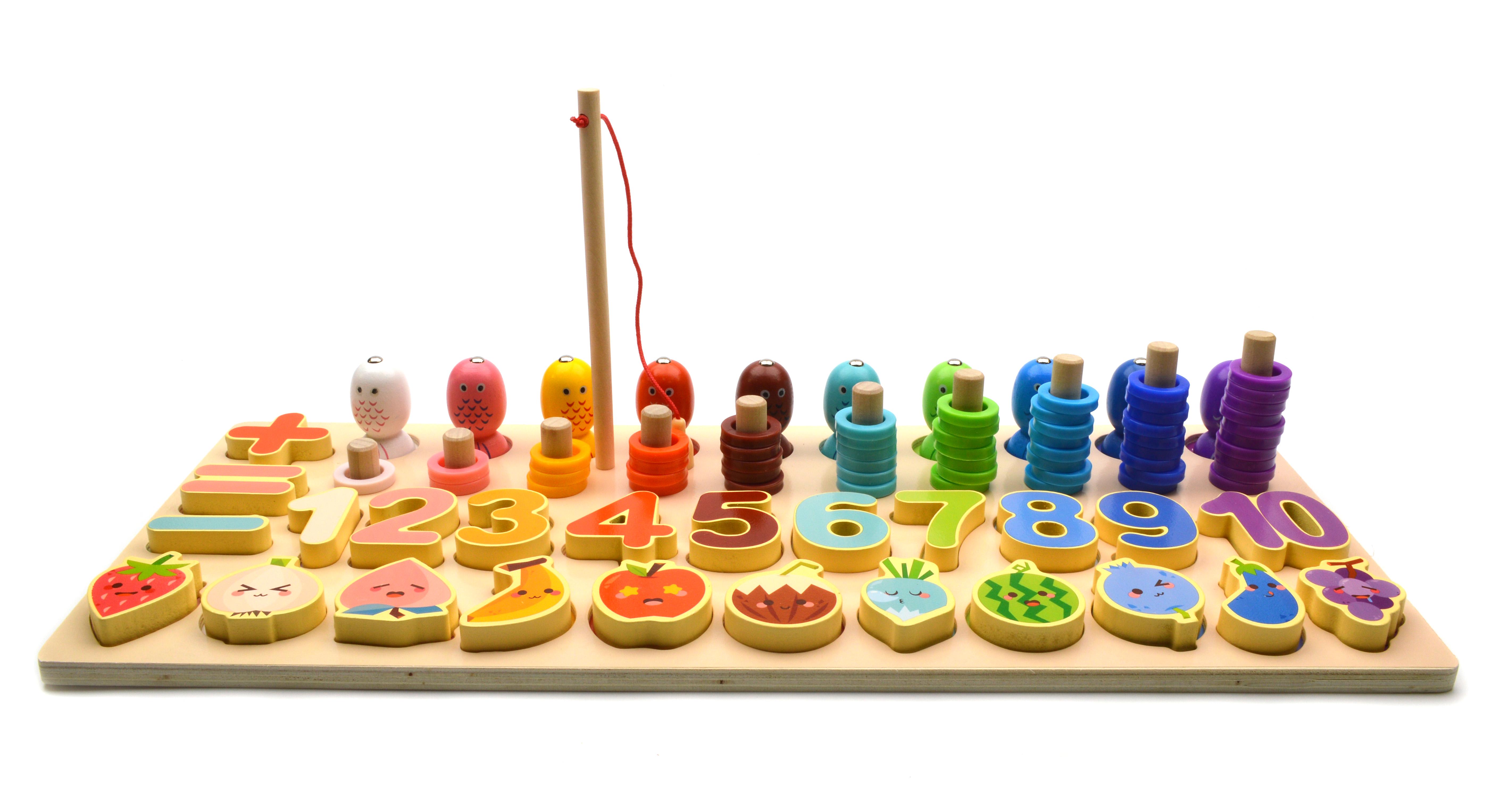 Дошка логічна дерев'яна сортер/риболовля/цифри/форми/кольори (74472) - фото 3