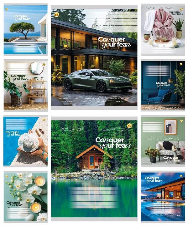 Зошити учнівські Тетрада Мікс 5 60 аркушів клітинка 10 шт. в упаковці