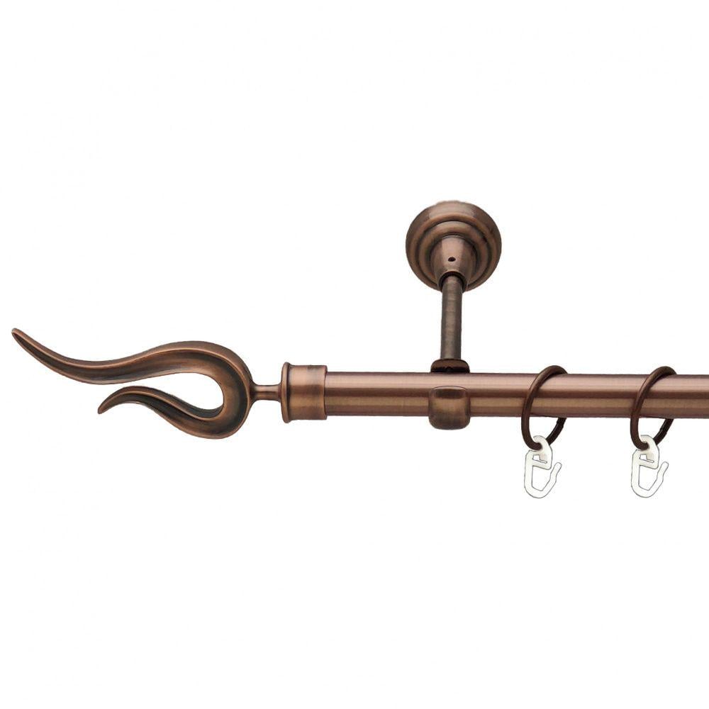 Карниз металлический Orvit Виоло однорядный открытый/гладкая труба/кольцо металлическое Медь 19 мм 240 см (00-00011661)