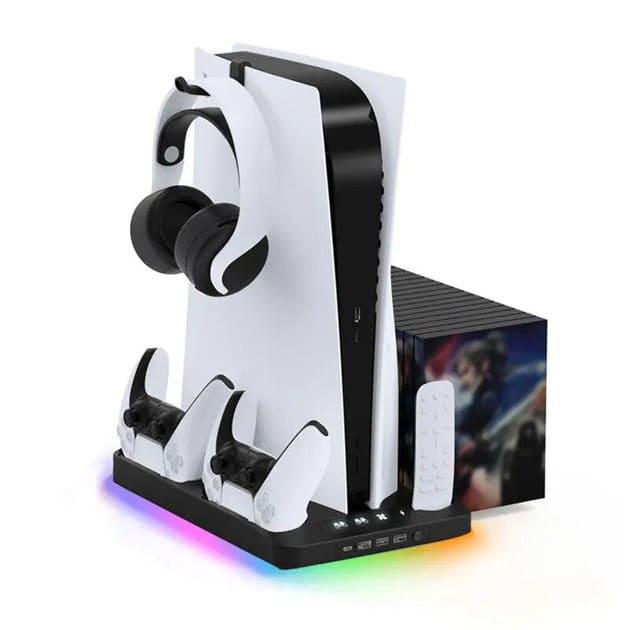 Зарядная док-станция с охлаждением и RGB подсветкой для Playstation 5 Digital/Disc edition (26398074)