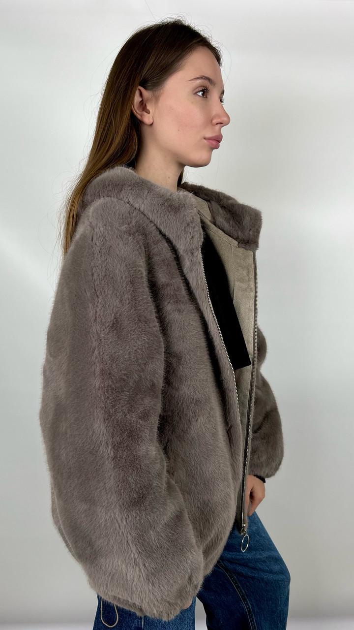 Шуба женская из эко-меха 8831-01 M Черный - фото 8