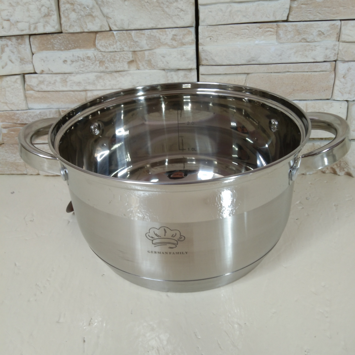 Каструля з кришкою German Family GF-2049 з нержавіючої сталі 3,5 л Сріблястий (14425975) - фото 3 Каструля з кришкою German Family GF-2049 з нержавіючої сталі 3,5 л Сріблястий (14425975) - фото 3