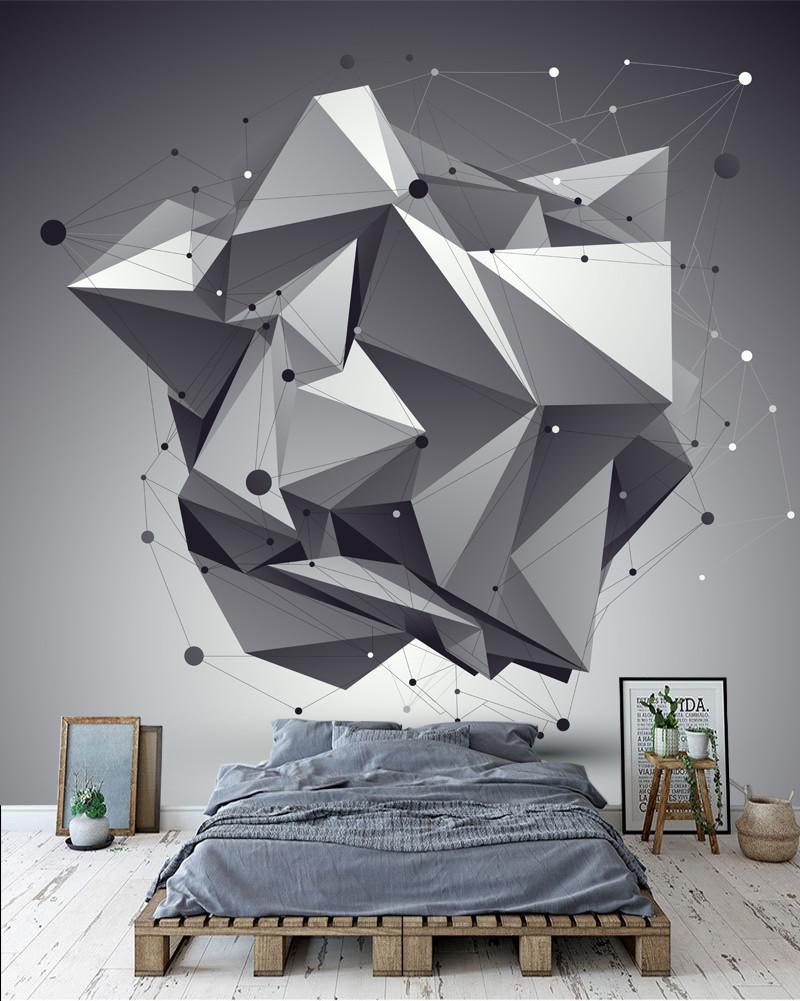 Фотошпалери флізелінові абстракція для спальні/зали/кухні Багатогранник