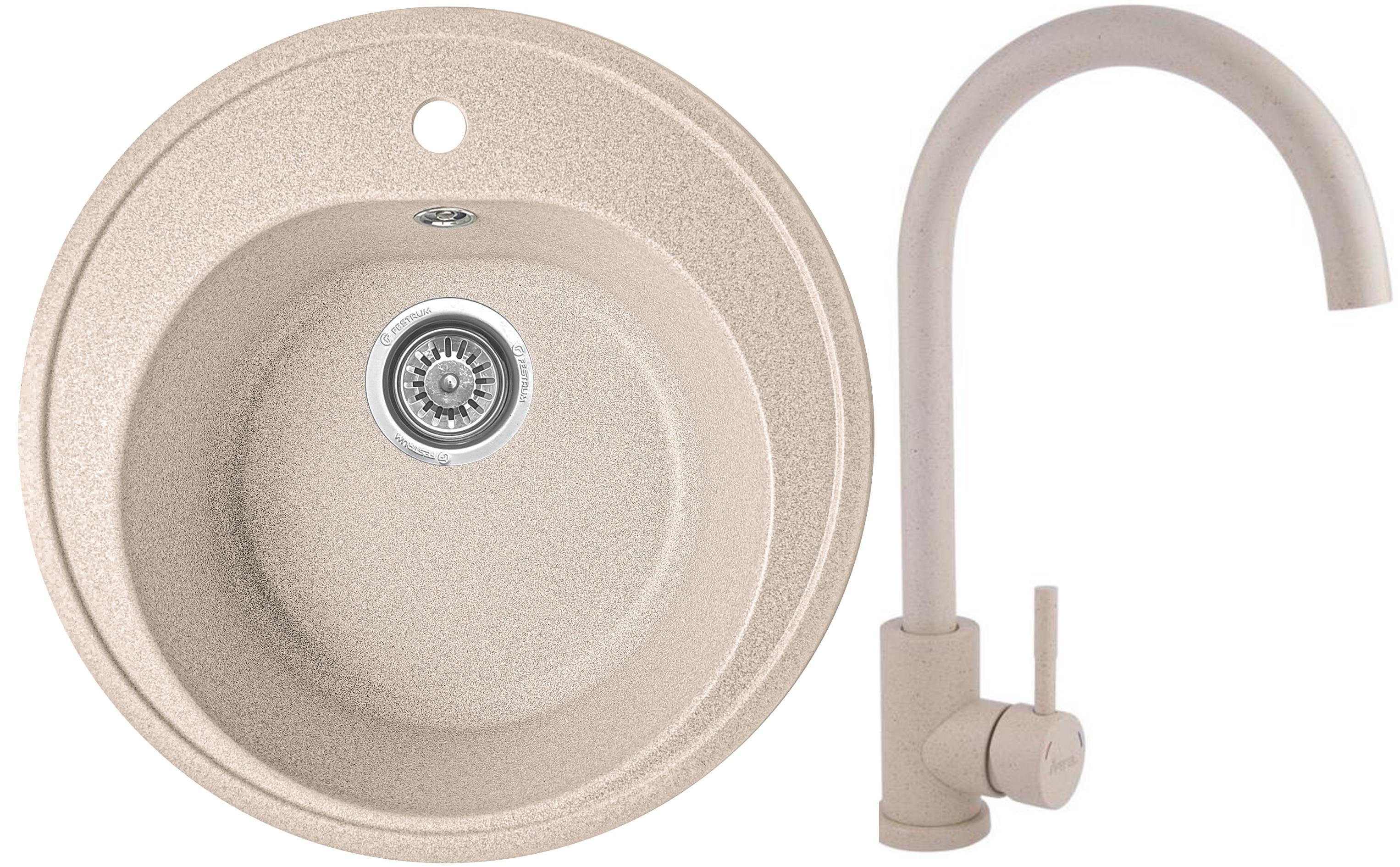 Мойка кухонная Valetti 5S со смесителем 510x510 мм Бежевый - фото 1 Мойка кухонная Valetti 5S со смесителем 510x510 мм Бежевый - фото 1