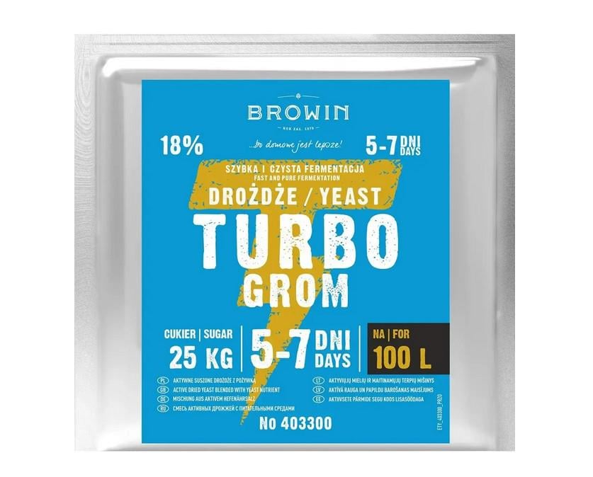 Турбо дрожжи Browin Turbo Grom 100 л 340 г (ПР403300 )