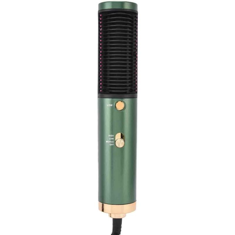 Фен гребінець випрямляч для волосся 2в1 Hot Air Brush для укладання волосся Темно-зелений (175)