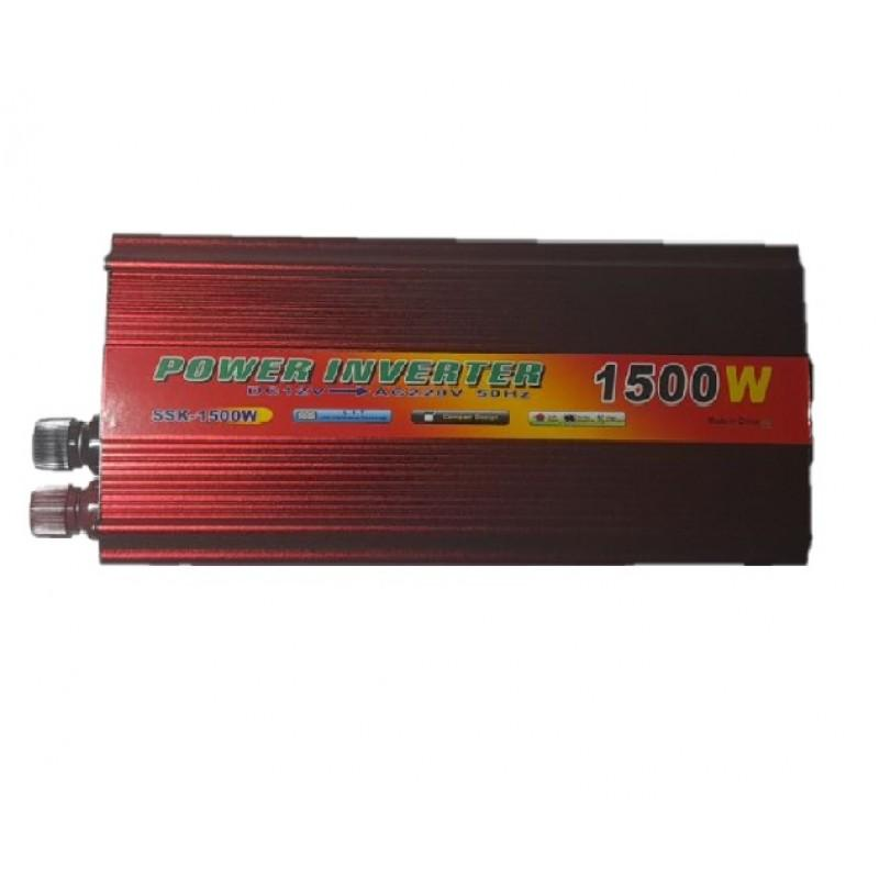Преобразователь напряжения Power Inverter UN-3056 12-220 V 1500 W 12 V (1324234)