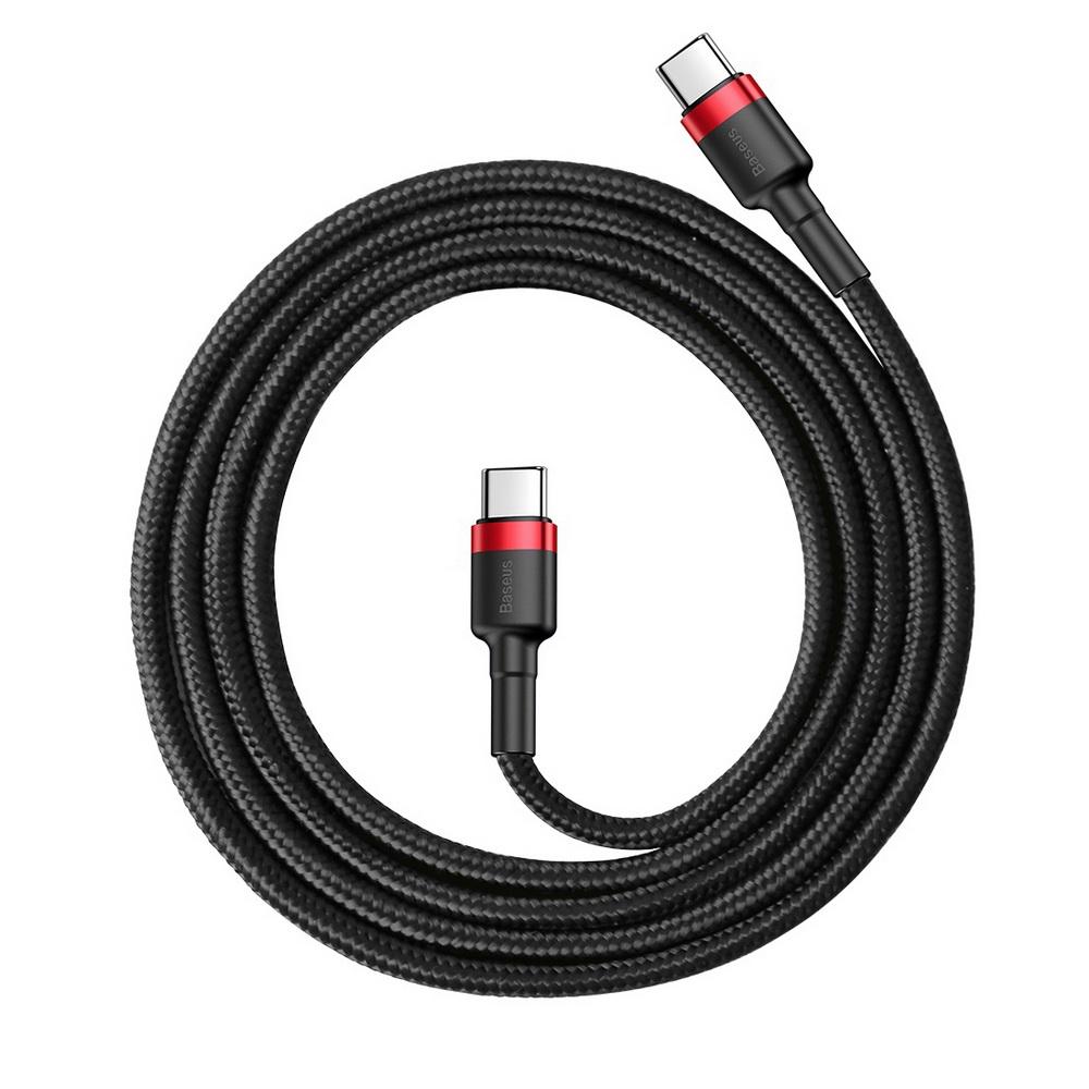 Кабель Baseus Cafule Cable USB для Type-C 2A 20 W быстрая зарядка 2 м Черный/Красный - фото 2