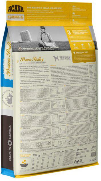 Сухий корм Acana Prairie Poultry для собак усіх порід і вікових груп з м'ясом курчати і індички 14,5 кг (a56017) - фото 2 Сухий корм Acana Prairie Poultry для собак усіх порід і вікових груп з м'ясом курчати і індички 14,5 кг (a56017) - фото 2